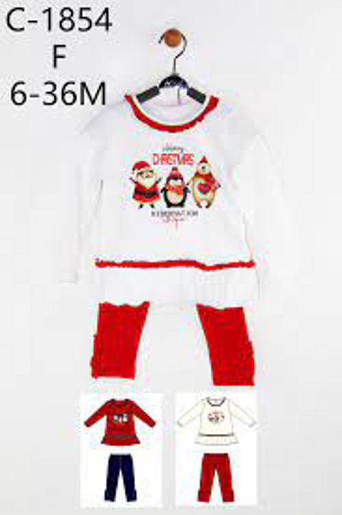 Picture of C1854 - HIGH QUALITY -2 PCS CHRISTMAS FLEECY TOP & LEGGINGS